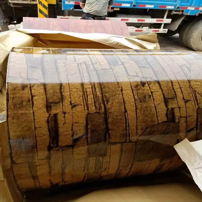 Wood Grain Pattern Printed Color Coated Steel Coil PPGI Roll
